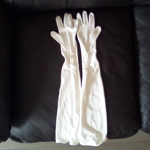 VTG Rabbit Fur Scarf/  VTG Long White Gloves/ HL Fur Clutch - Picture 6 of 9